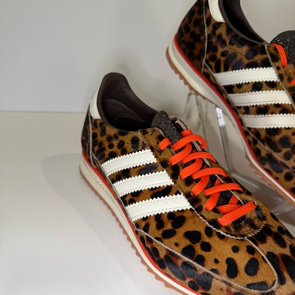 Leopard Print Women’s Sneakers with Orange Accents - Picture 4 of 14